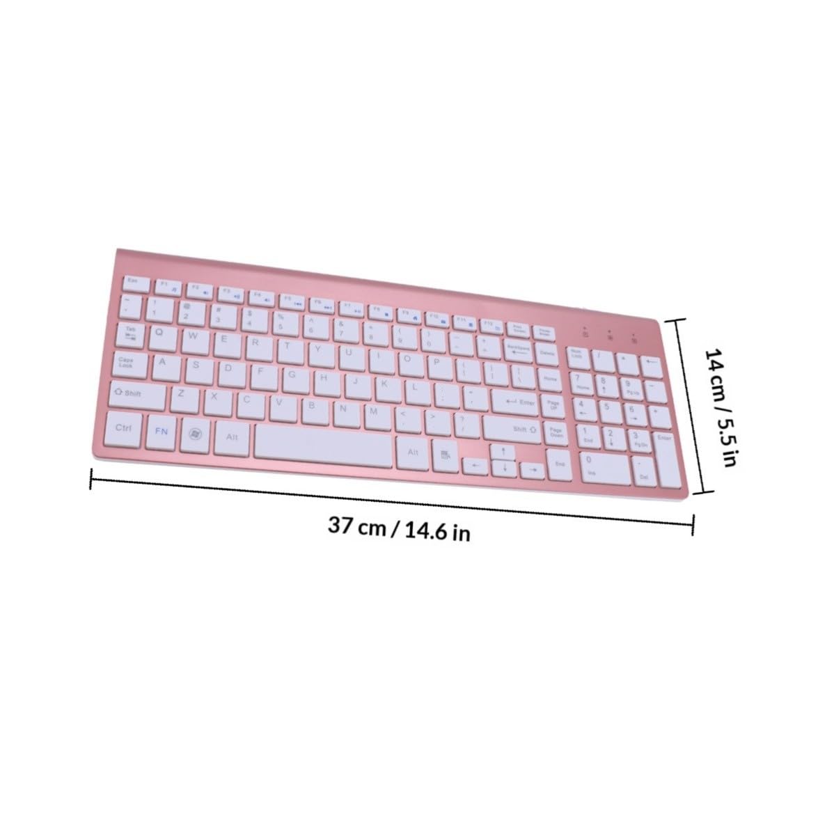 Tastiera e Mouse Wireless Set Sottile per Ufficio, Tasti Silenziosi