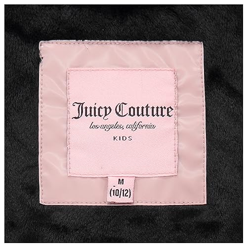 Image of Juicy Couture Girls Coat, Faux Fur Hooded Winter Jacket, Warm Padded Parka Hoodie, Kids Heavyweight Winter Coat