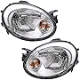 Brock Replacement Set Driver and Passenger Headlights with Chrome Bezels Compatible with 2003-2005 Neon 5303551AI 5303550AI