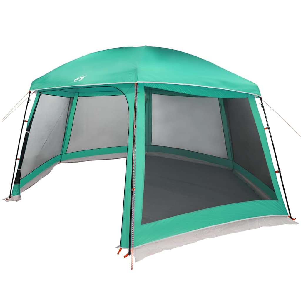 Zielony namiot basenowy ze zdejmowanym zadaszeniem, ściankami z siatki, wodoodporny poliester 185T, 512 x 458 cm, ochrona przed promieniowaniem UV, na kemping, piknik, plażę, ochrona przed owadami
