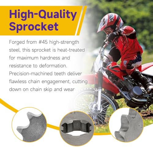 Image of HIAORS 428 13T 17mm Motorcycle Front Engine Sprocket Compatible with 50cc 70cc 110cc 125cc 140cc 160cc TaoTao Coolster Apollo Coleman Boom Vader Roketa Lifan ATV Quad 4 Wheeler Pit Dirt Bike Parts