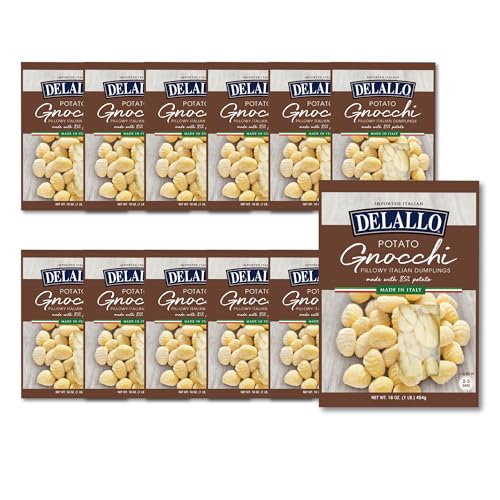 DeLallo Potato Gnocchi Pasta, Made in Italy, Light Pillowy Texture, Authentic Italian Recipe, 16 oz Box, (12 Pack)