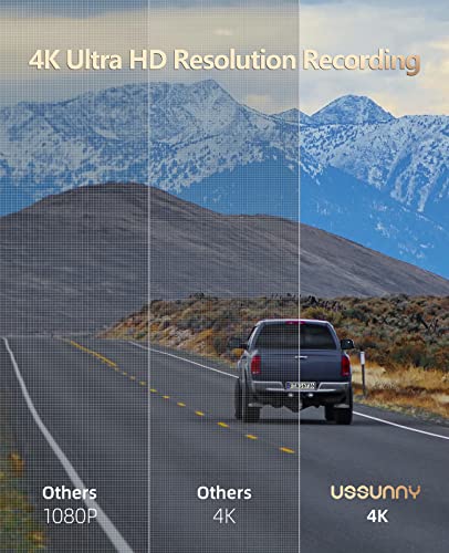 Dash Cam Front 4K And Rear 1080P Ussunny Dual Dash Camera For Cars With 3-Inch Touchscreen, Wdr, Night Vision, Gps, 170°Wide Angle Dashboard Camera Recorder, Support 256Gb Max #TOP1