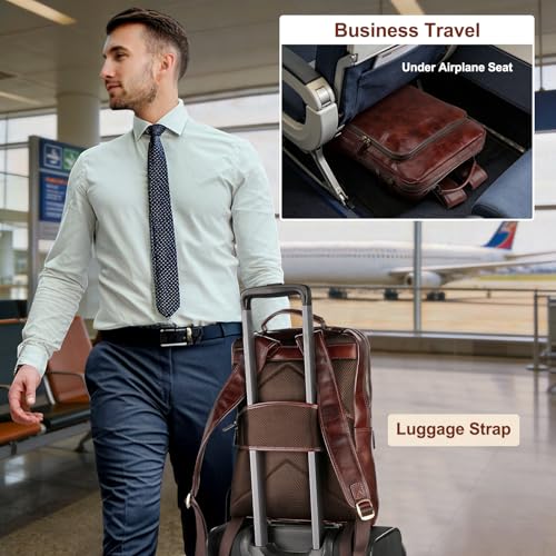 Banuce Italian Full Grain Leather Backpack