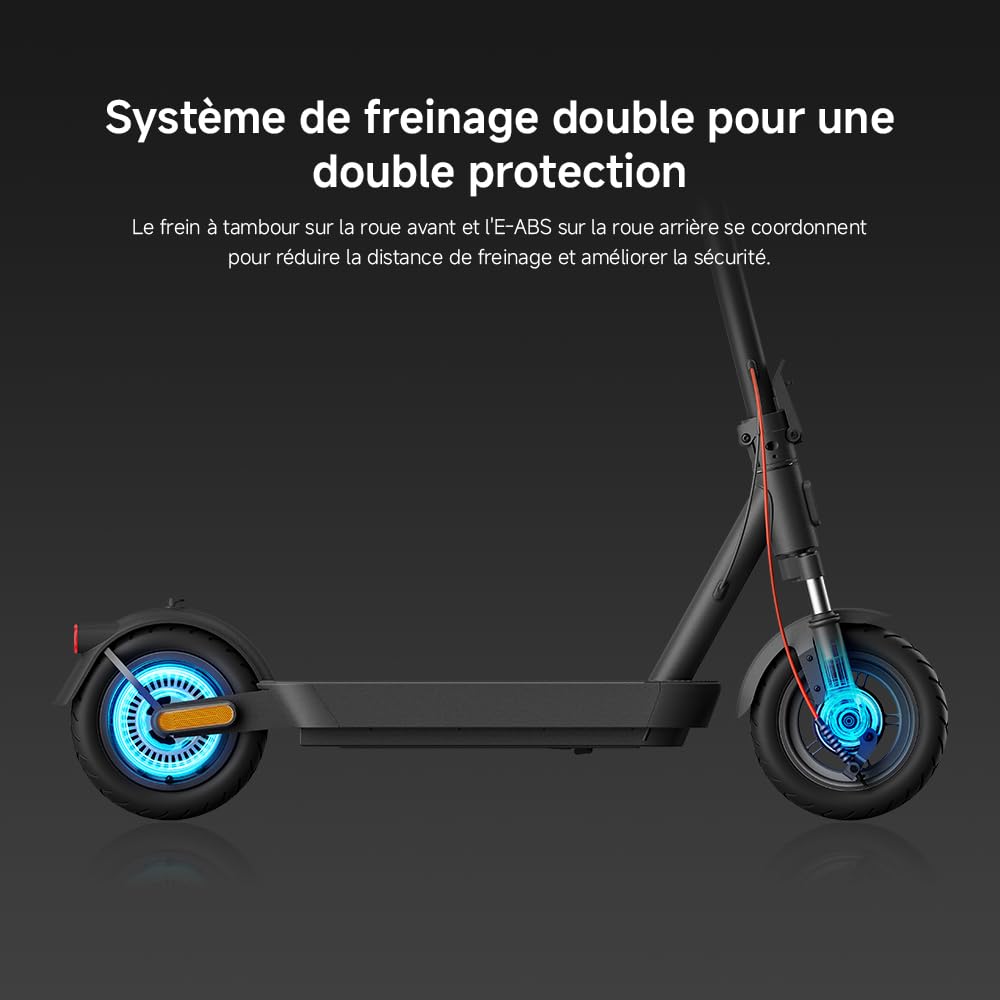 Xiaomi Electric Scooter 5 – Amortisseurs Doubles Ressort Avant – 60km Autonomie Étendue – Pneus 10' Tubeless – Moteur 700W Max – Pente 18%