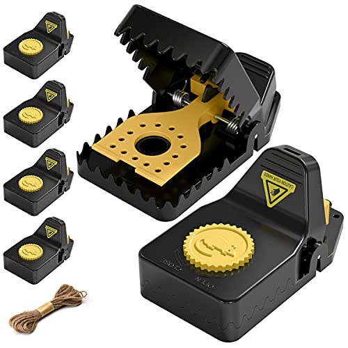 GoXteam Rat Traps Mouse Trap,Large Rats Catcher for Indoor & Outdoor,Easy to Bait & Set,Instant Kill Results,Effective Reusable Traps for Rats, Chipmunks,Mice (6pack)