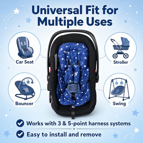 Image of Infant Support Cushions, Insert for Car Seats, Stroller Cushions, Navy Blue