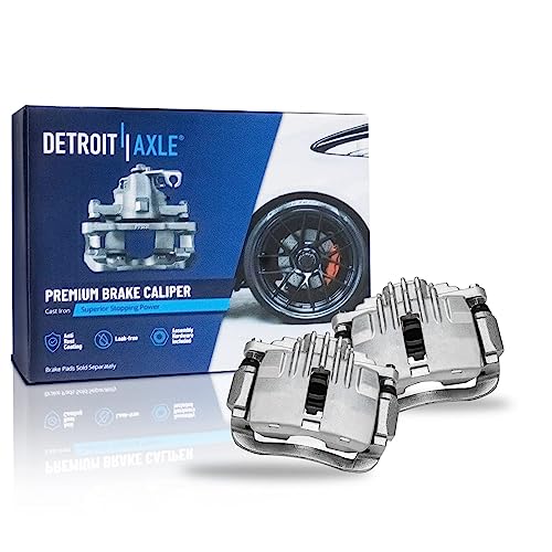 Image of Detroit Axle - Rear Brake Kit for Chevy Blazer S10 GMC Jimmy Sonoma | Isuzu Hombre Olds Bravada, Drilled & Slotted Brake Rotors Disc Brake Calipers Ceramic Brake Pads Replacement