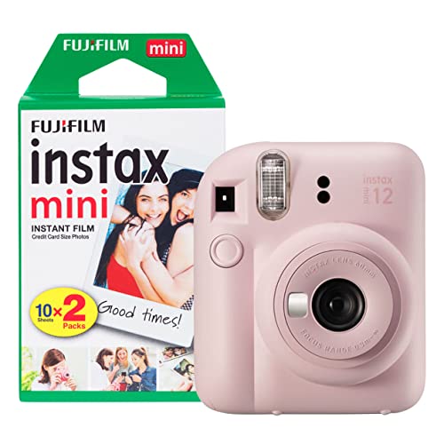 Fujifilm Instax Mini 12 Instant Camera with 20 Shot Film Pack – Blossom Pink