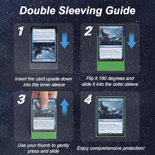 400 Pack Card Sleeves, 200 Matte Green Trading Card Sleeve and 200 Perfect Fit Sleeves Ideal for Double-Sleeving, Compatible with MTG, TCG