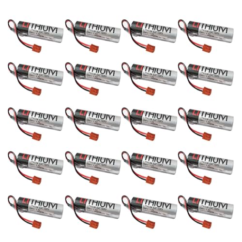 [20 Pack] ER6VCT ER6V/3.6V PLC Battery for Robot OTC, 2000mAh with Small Brown Plug