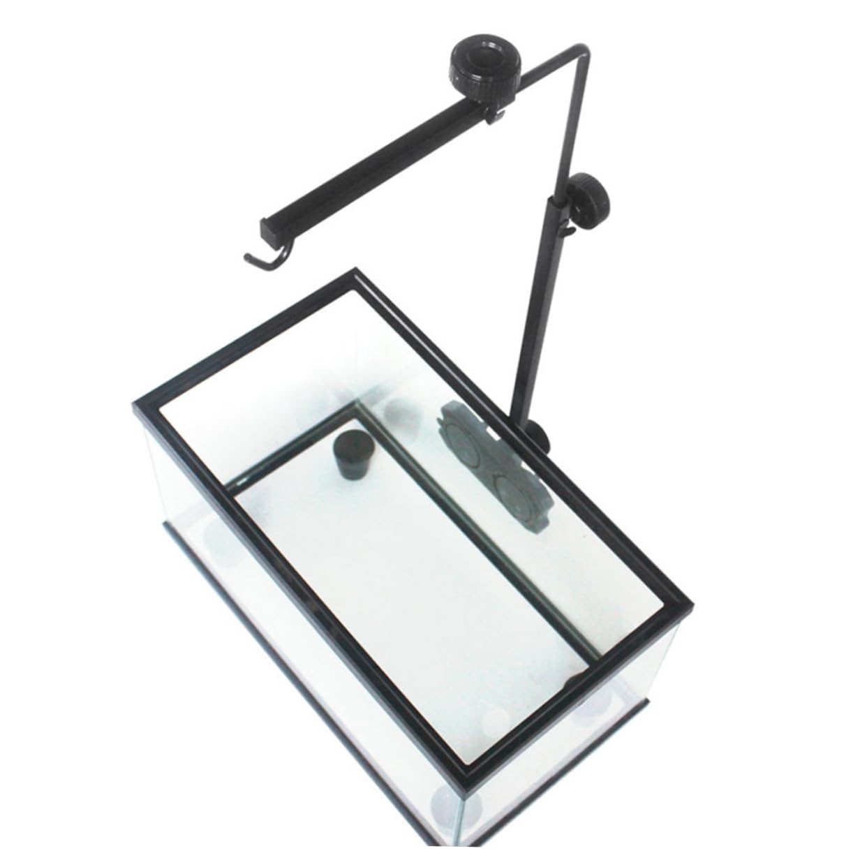 Mipcase Supporto Luce Acquario Supporto Luce Terrario Accessori Per Acquari o Per Dell'acquario o Per Lampada Appendiabiti Per Lampada Rettile Black Ferro Da Stiro