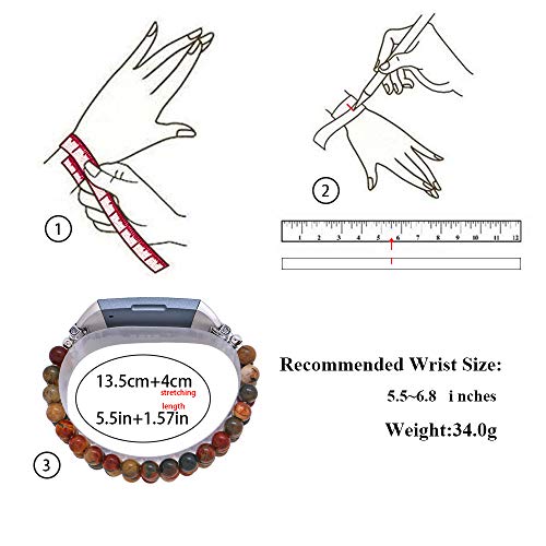 C&L Accessories Pulseira moderna compatível com Fitbit Charge 3 Charge 4 Bands, Brown Picasso Jasper