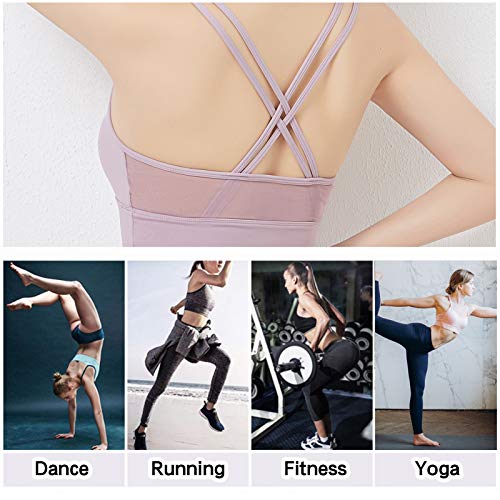 pedkit Sutiã esportivo feminino de secagem rápida malha de emenda push-up à prova de choque e acolch