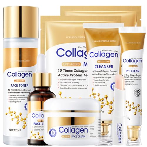 Collagen Skin Care Set, 6Pcs Face Care Sets for...