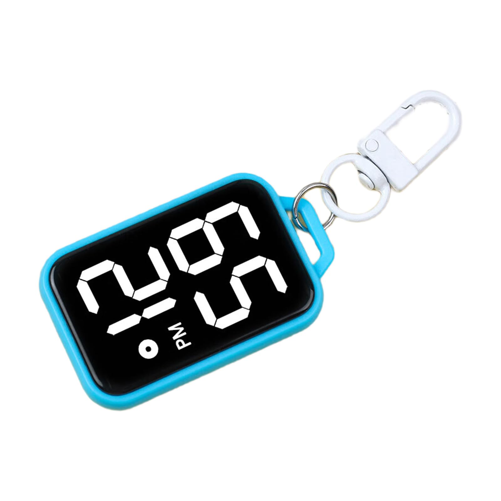 Yanwuwa Lake Blue Portable Keychain Electronic Clock For School Exams Miniature Digital Pocket Watch With Durability Construction Electronic Pendant Watch