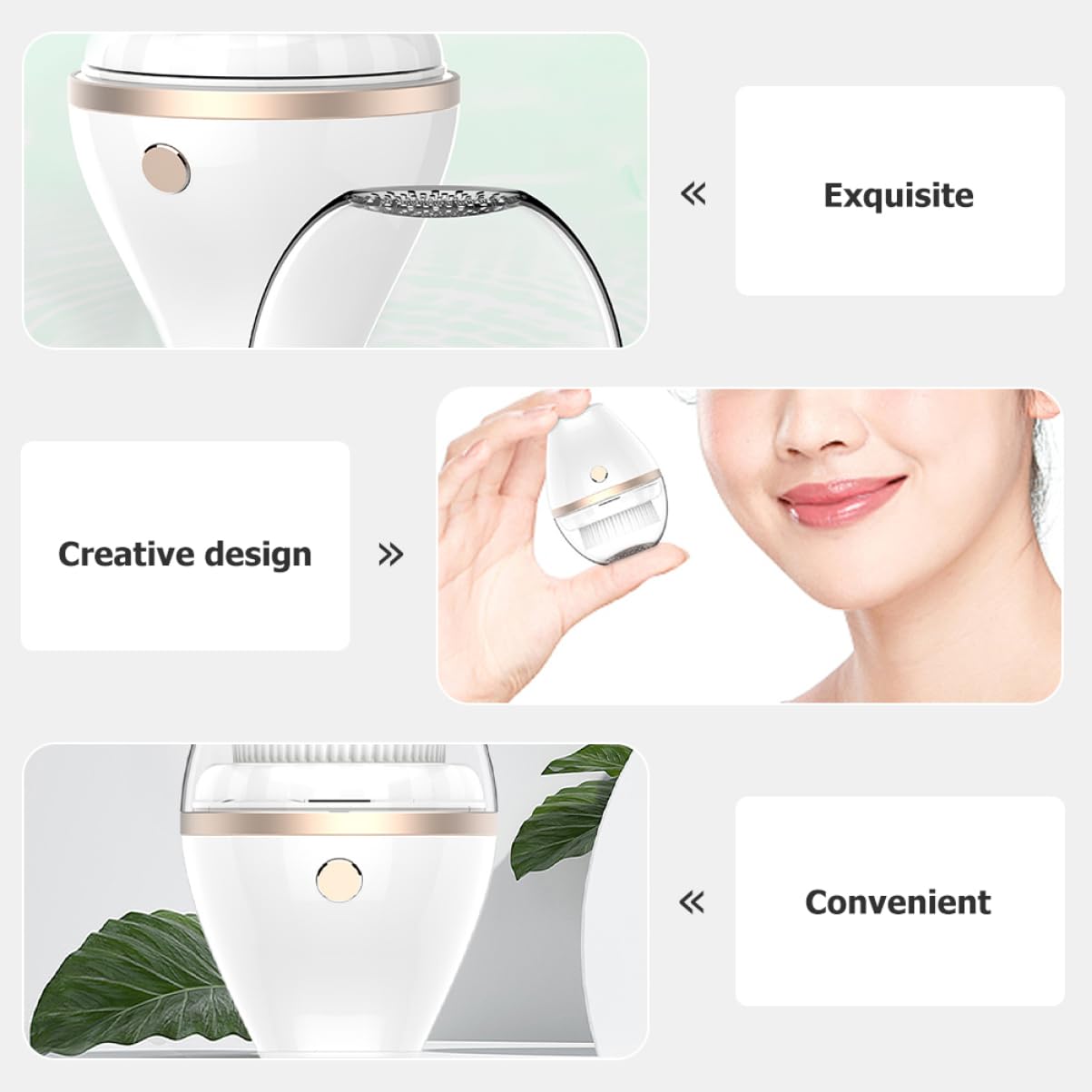 Homoyoyo Cepillo Facial Eléctrico de Limpieza Cabezal Desmontable, Ligero y Duradero, Material Abs para Eliminar Impurezas y Uso Diario en Cuidado Facial