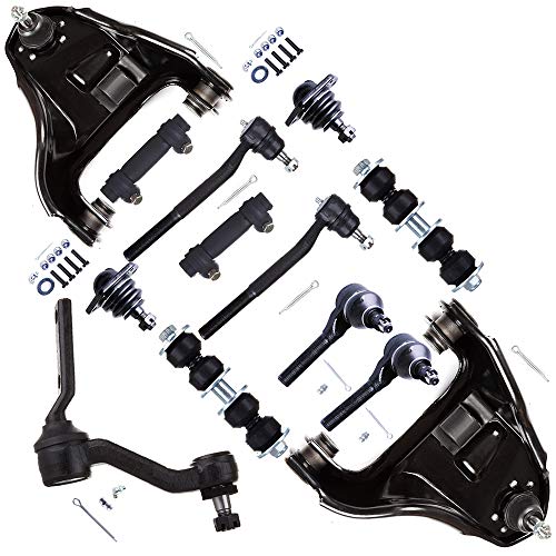 SCITOO 13pcs Suspension Kit 2 Front Upper Control Arm And Ball Joint 2 Lower Ball Joint 1 Idler Arm 2 Sway Bar 2 Inner 2 Outer Tie Rod End 2 Adjusting Sleeve fit for Chevy Blazer S10 for GMC for Isuzu