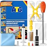 ATG® Kit riparazione parabrezza auto con lampada UV – Kit riparazione vetro auto per crepe e scheggiature | Resina riparazione parabrezza | Polimerizzazione rapida senza sole