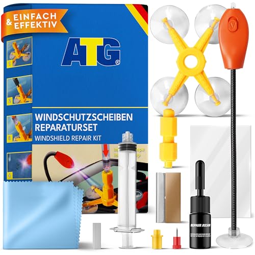 ATG® Steinschlag Reparaturset Windschutzscheibe mit UV-Lampe – Steinschlag Reparaturset zur Rissstaâ€¦ – Miniatur