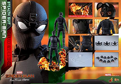 Hot Toys Movie Masterpiece 1/6 Scale Action Figure Spider-Man (Stealth Suit) Mms541 Far From Home Deluxe Version Tom Holland #TOP6