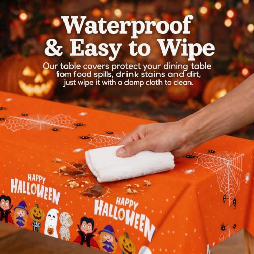 Image of Halloween Tablecloth Disposable Table Cover Kids Birthday Party Decoration