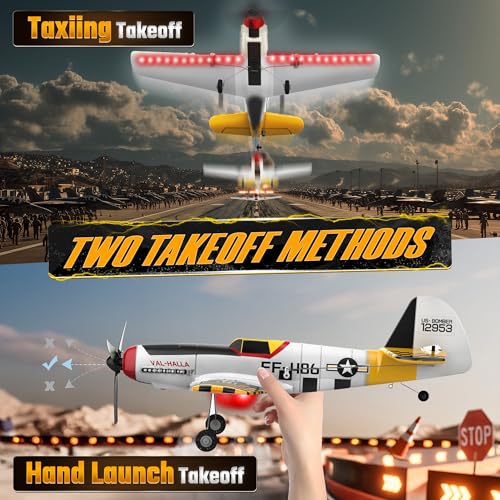 BEZGAR RC Plane, Drones for Kids, 6-axis Gyro Remote Control Airplane, RC Helicopter, Easy Control for Beginners Toys with Colorful LED Navigation Lights Yellow - Image 6