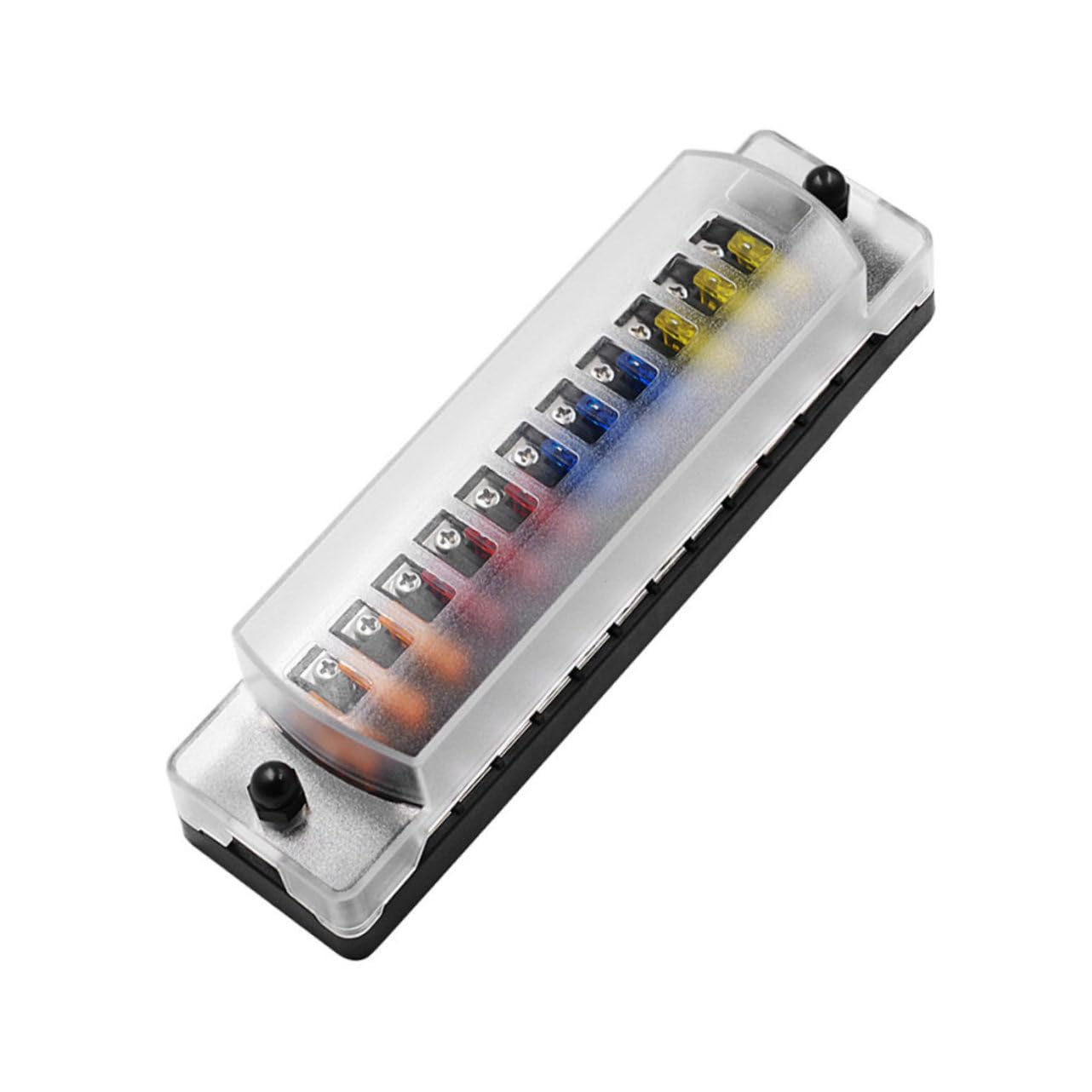 MAGICLULU 1pezzi Scatola Fusibili Per Auto Vie Blocco Fusibili Per Auto Barca Camper Installazione Con Viti Autofilettanti Copertura Trasparente Resistente Alte e Basse Temperature