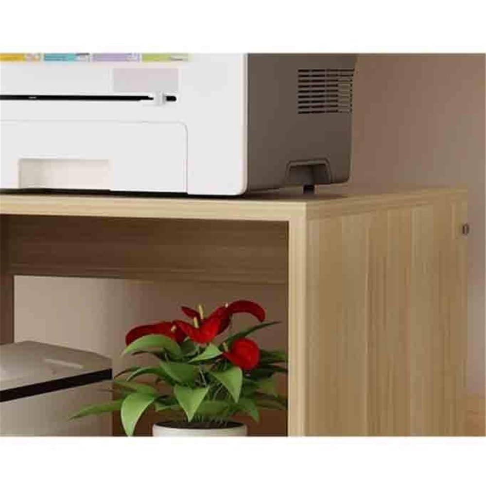 Soporte para impresora Gabinete for computadora de escritorio, estante for impresora, estante de almacenamiento de oficina con polea, estante de almacenamiento multifuncional Mesa para impresora