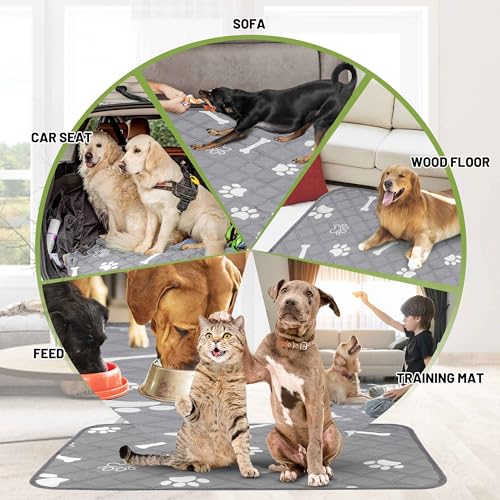 Image of PatiencET Washable Pee Pad for Dogs, 72 inch x 72 inch Extra Large, Reusable Non-Slip Waterproof Playpen & Whelping Pad, Super Absorbent Floor Protector for Large Dogs & Multi-Pet Homes
