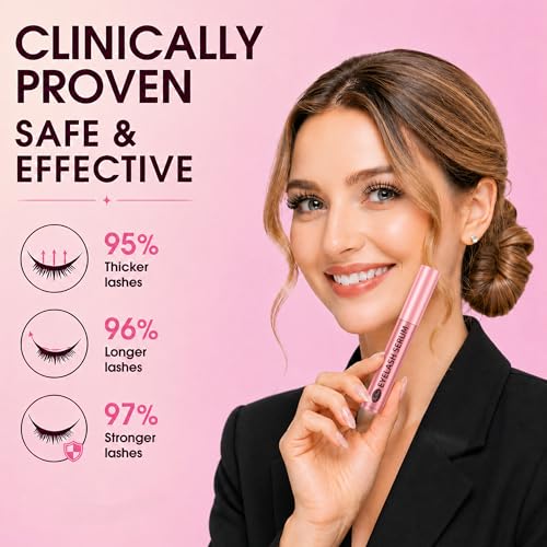 Image of Eyelash Growth Serum with Peptide & 7 Botanicals, Lash Growth Serum to Boost Lash Fullness & Thickness, Vegan Formula & Gentle for Sensitive Eyes 5mL