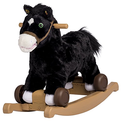 Rockin' Rider Cocoa 2-in-1 Pony Plush Ride-On, Black