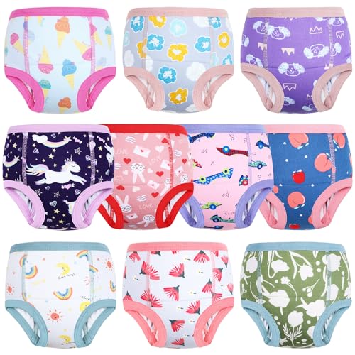 MOEMOE BABY Potty Training Pants Toilet Training Underwear Reusable for Toddler for Girls 10 pack Light Violet 3 Years