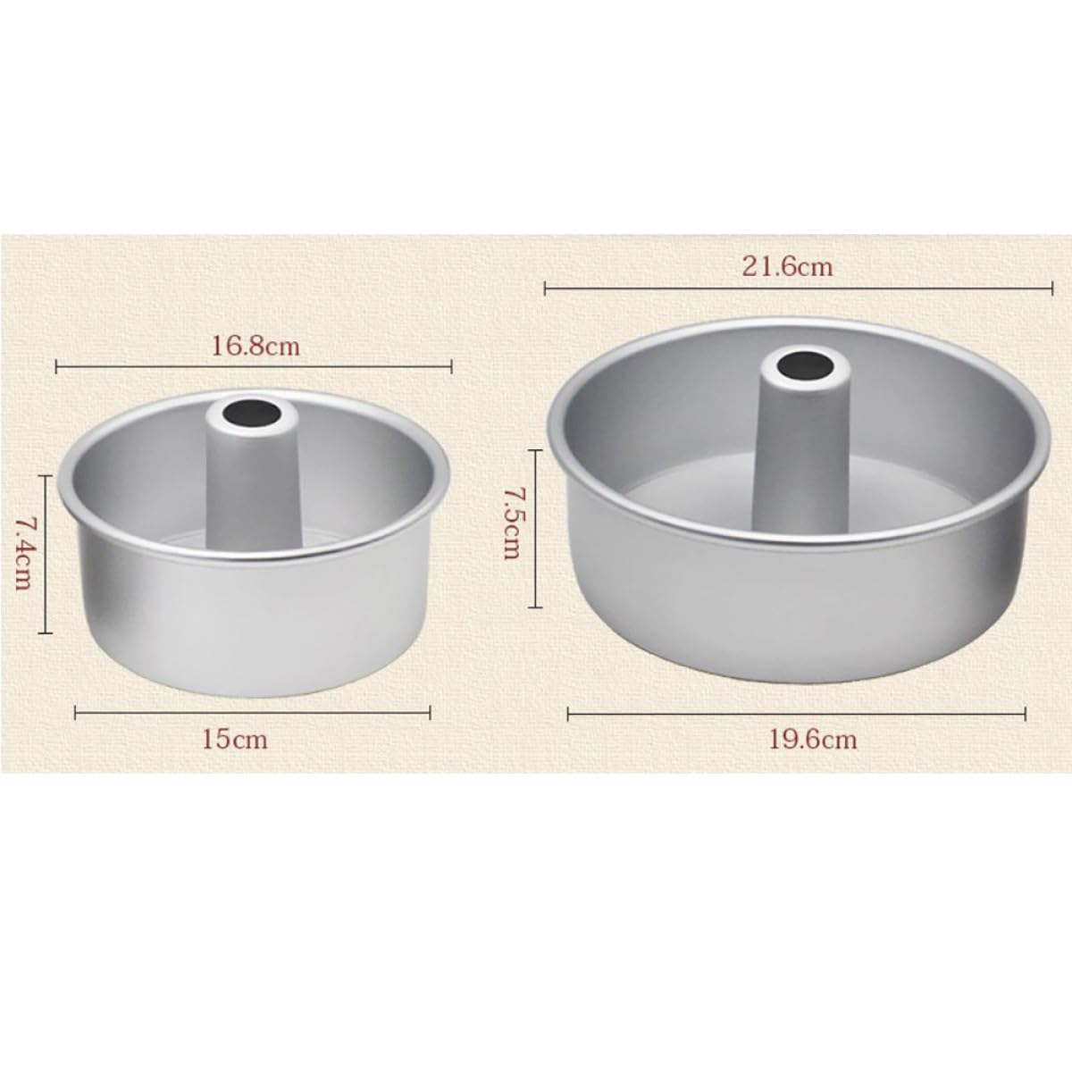 Molde para Pastel Redondo Hueco de Aleación de Aluminio, 3 Piezas, Fondo Desmontable, Adecuado para Repostería Casera y Horneado Uniforme