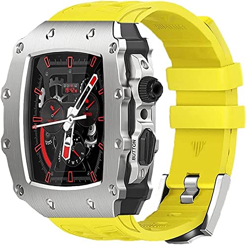 Boîtier en alliage pour Apple Watch Band 8 45 mm et bracelet caoutchouc