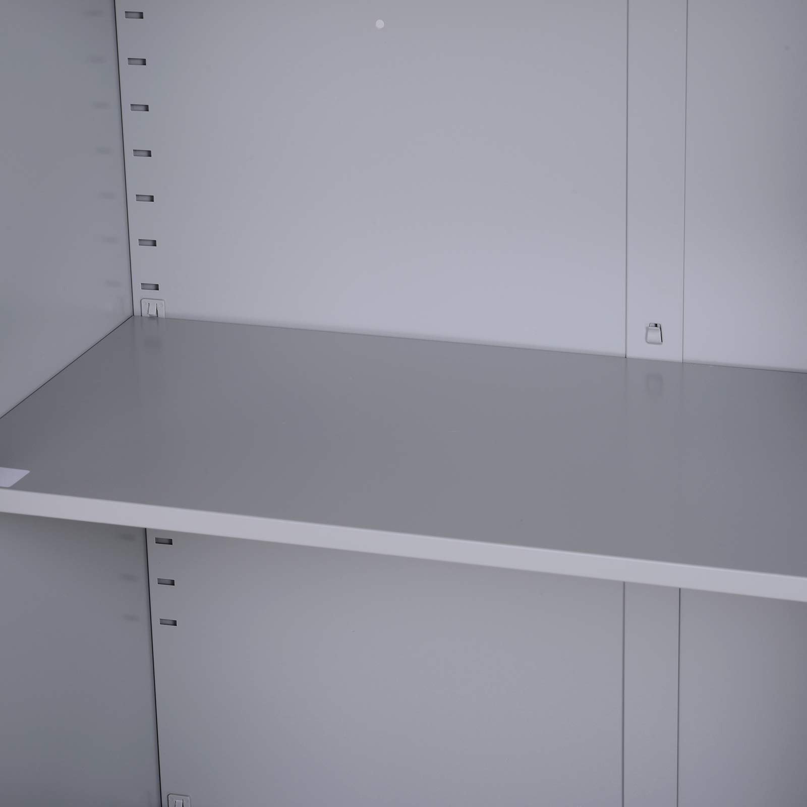 Vinsetto Armario Archivador Metálico con 2 Puertas y Cerradura, Archivador de Oficina con Estante Regulable, Armario Metálico para Estudio y Sala de Estar, 80x40x92,5 cm Gris