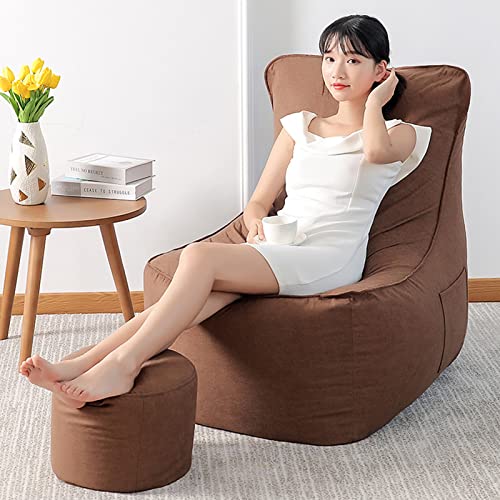 Sillón Puff (sin Relleno), sofá Perezoso para niños y Adultos, Forro para Sala de Estar y Dormitorio, Color café, 68 x 45 x 55 cm