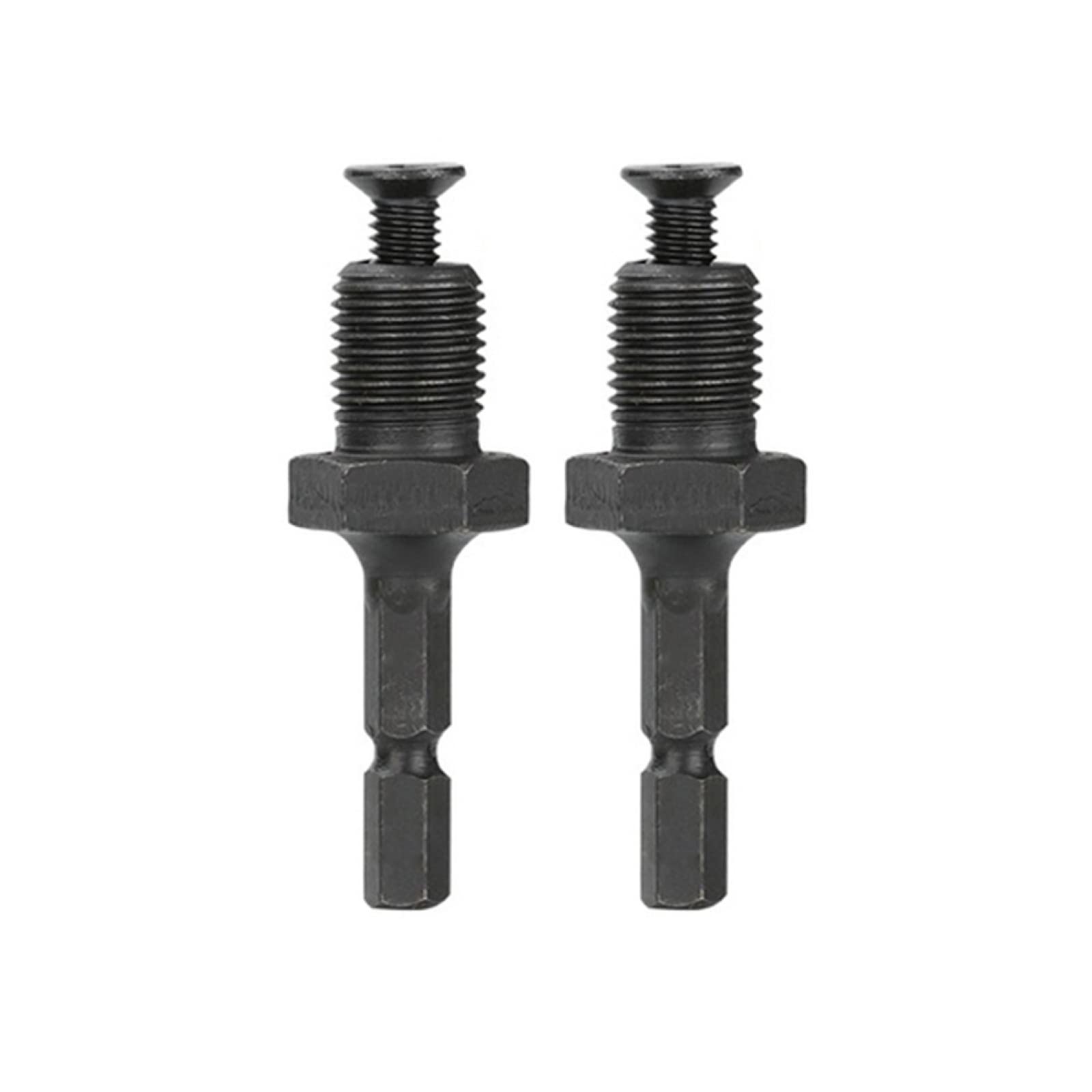 2pcs 1/4 To 3/8 Inch 1/4 To 1/2 Inch Hex Shank Adapter Connecting Rod Male Thread Drill Chuck Adapter Drilling Bit,1/2