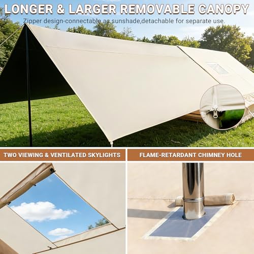 Carpa inflable para camping ziziella T033 para 8-12 personas, con toldo impermeable Oxford para 4 estaciones miniatura 3