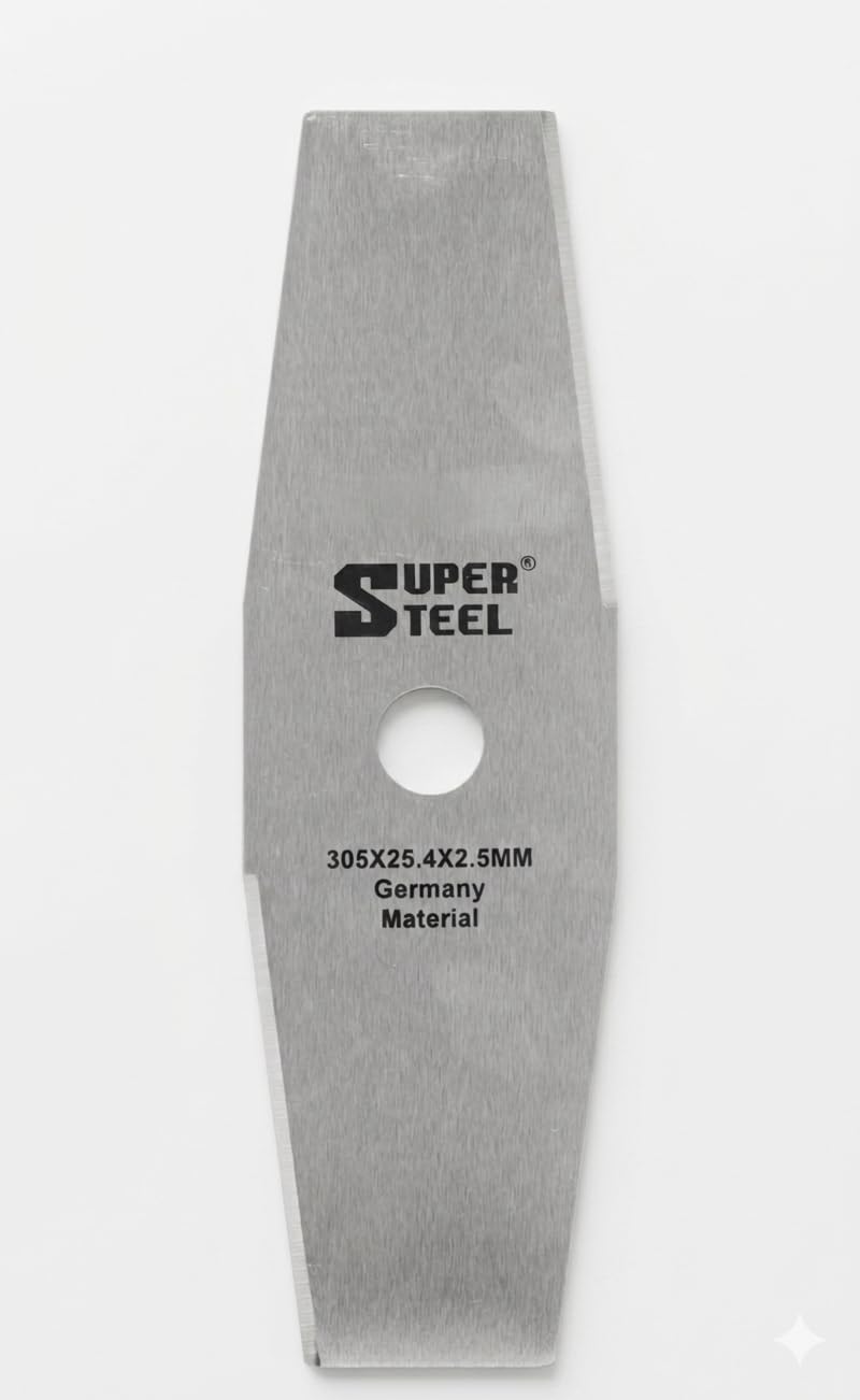 Super Steel 2-Blade Brush Cutter Blade, High-Grade Steel, 305x25.4x2.5mm, for Lawn Mowers and Brush Cutters | heavy-duty steel for maximum durability-image-3