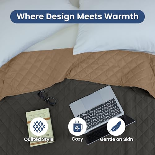 Image of Martex Reversible Coverlet, Twin, Graphite /Khaki | Lightweight, Durable, Soft, Easy Care, Reversible
