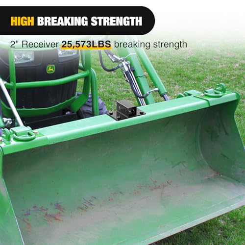Image of Nilight Bolt on Tractor Bucket 2 inch Towing Receiver 5 /8 inchPin Hole Class 3 Trailer Hitch 25573LBS Work Well for Tractor Bucket RV UTV Truck