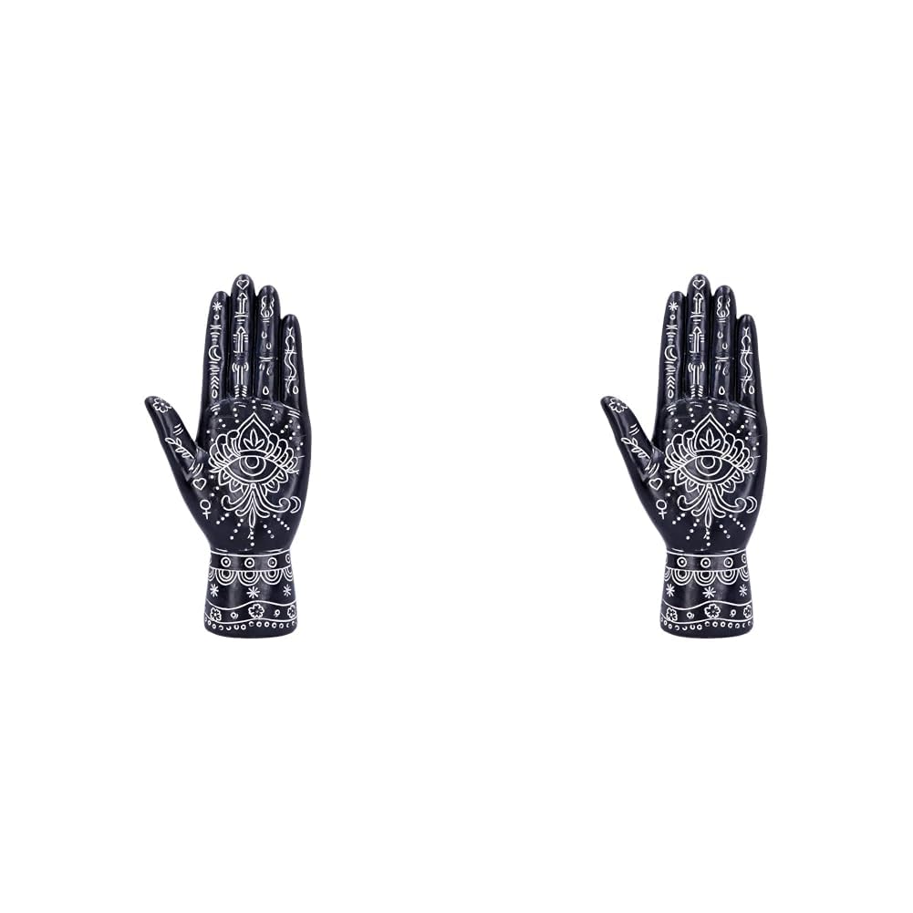 Nemesis Now U4798P9 Hamsa Hand 22.5cm, Black, One Size (Pack of 2), Black / Black