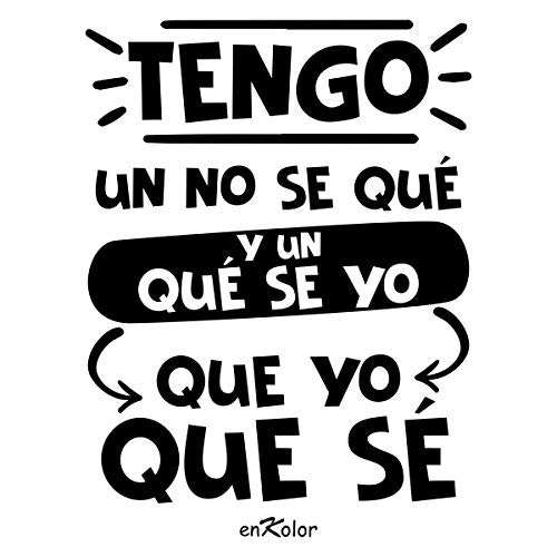 Enkolor Vinilos Decorativos Frases para ParedesTengo. Pegatinas Adhesivas Color Negro. Tamaño 20X27 cm. Extensión Garantía - Servicio Vinilo Repara Incluido