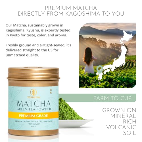 Image of Matcha Tea Powder, Authentic Japanese Unsweetened Matcha, Premium Grade from Kagoshima Volcanic Soil, Green Tea Powder, 1.06oz (30g)