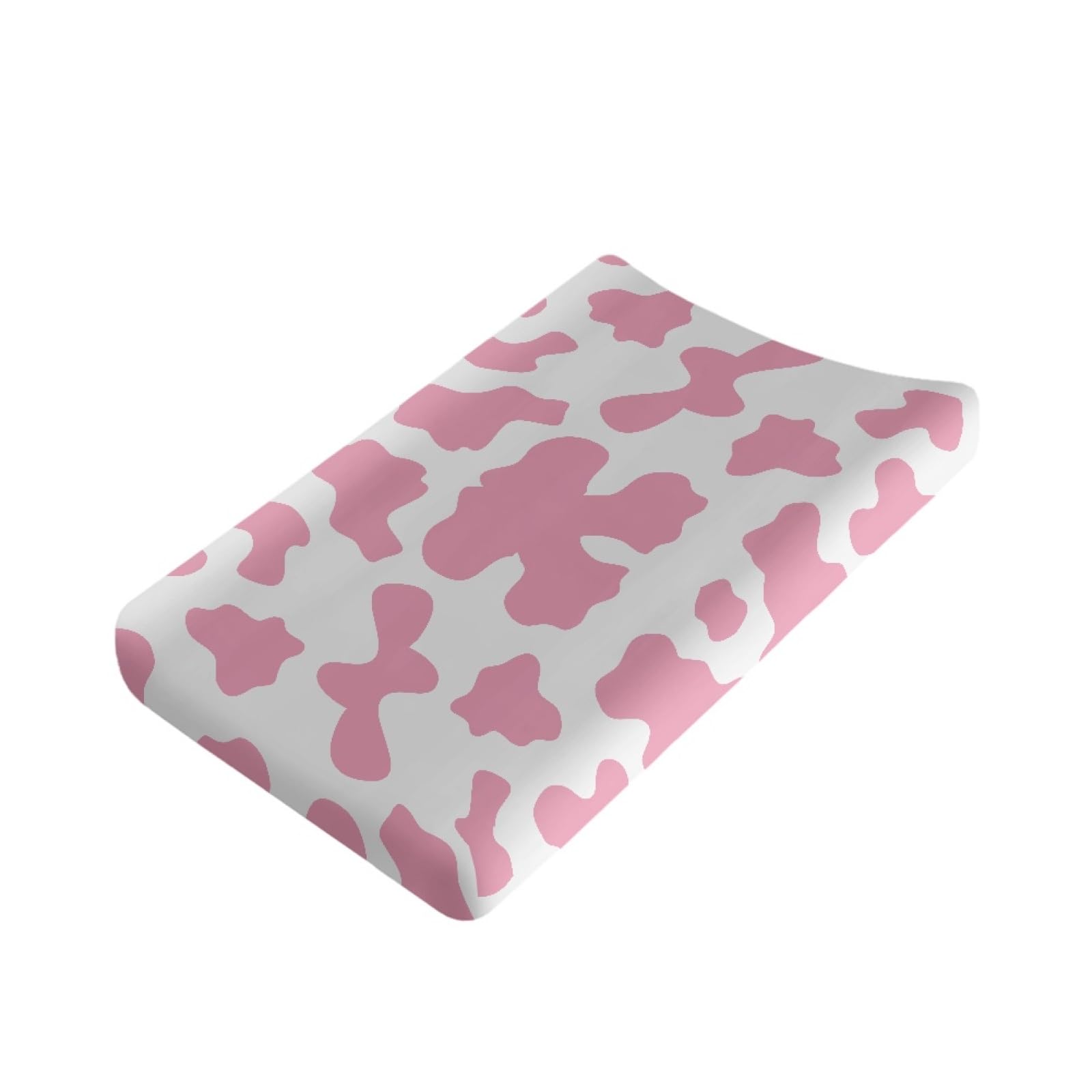 Wanyint Pink Cow Print Changing Pad Liners,Cradle Sheets Neutral Unisex Fitted Changing Table Sheet,Breathable & Comfy,Fits 32"x16" Contoured Pad