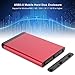 DAUERHAFT Mobile Hard Disk Enclosure , Plug and Play , USB3 . 0 Portable SSD Enclosure , External Hard Drive USB C , 2 . 5in SSD Aluminum Alloy Enclosure , 8TB Hard Drive Enclosure (Red)