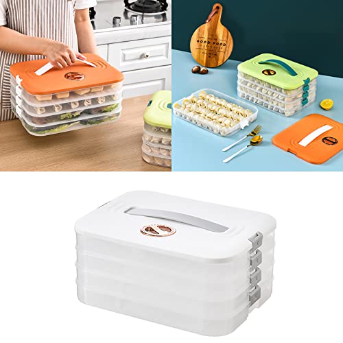 Jonvin 4-Layer Food Storage Containers,Food Storage Containers With Lids Dumpling Storage Box,Good Sealing,Stackable Dumpling Food Containers #TOP4