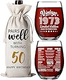 50th Birthday Gifts for Women Men -50 Year Old Birthday Decoration Gift -50th Anniversary Party Supp