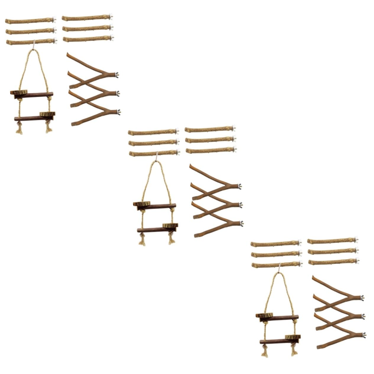 YARNOW 30 Piezas Loro de Juguete Jaula pajaros jaulas para pajaros Soporte para Percha de pájaro Percha de Loro pequeña Estante para Loros Estante de Percha de Loro Iniciar sesión Perca